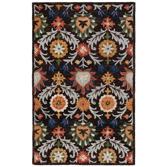 SAFAVIEH Blossom Auran Floral Area Rug, Brown/Orange, 5' x 8'
