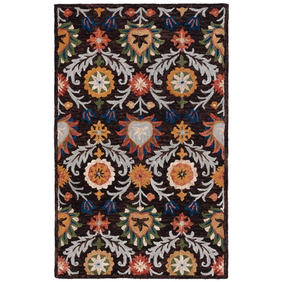 SAFAVIEH Blossom Auran Floral Area Rug, Brown/Orange, 8' x 10'