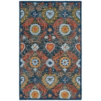 SAFAVIEH Blossom Auran Floral Area Rug, Charcoal/Orange, 8' x 10'