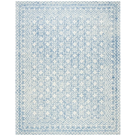 SAFAVIEH Blossom Azura Floral Bordered Area Rug, Blue/Ivory, 11' x 15'