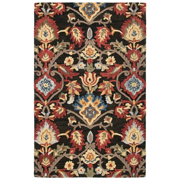 SAFAVIEH Blossom Azura Floral Bordered Area Rug, Grey/Ivory, 2' x 3'