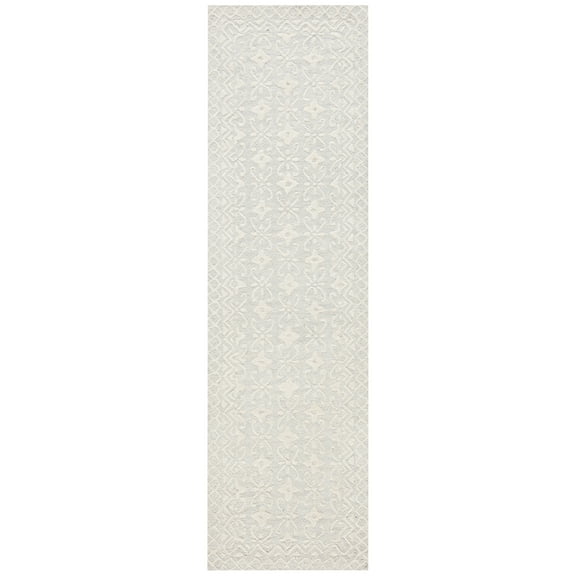 Safavieh Blossom Azura Geometric Wool Runner Rug, Gray/Ivory, 2'3" x 8'