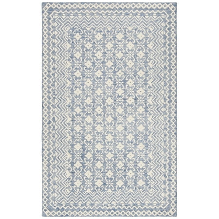 Safavieh Blossom Azura Geometric Wool Area Rug, Blue/Ivory, 6' x 9'