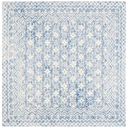 Safavieh Blossom Azura Geometric Wool Area Rug, Blue/Ivory, 8' x 8' Square
