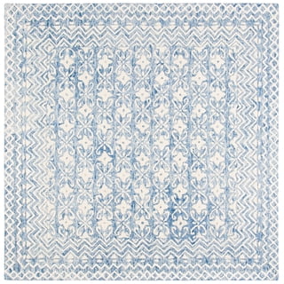 Safavieh Blossom Azura Geometric Wool Area Rug, Blue/Ivory, 8' x 8' Square