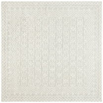 SAFAVIEH Blossom Azura Geometric Wool Area Rug, Grey/Ivory, 8' x 8' Square