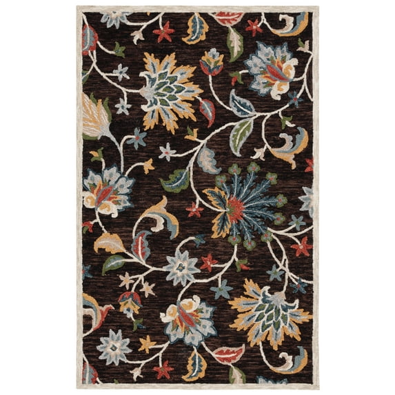 SAFAVIEH Blossom Bentley Floral Area Rug, Brown/Yellow, 5' x 8'