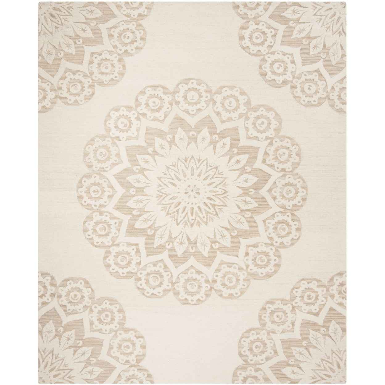 Ivory Elegance Hand-Tufted Wool Round Accent Rug, 2' x 3'