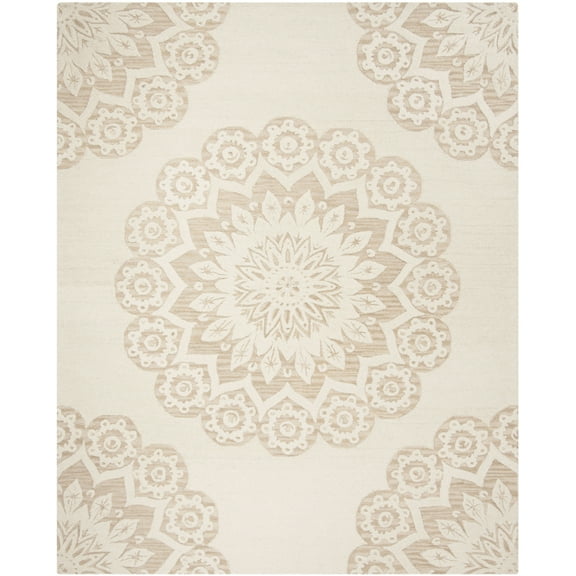 SAFAVIEH Blossom Brody Geometric Wool Area Rug, Ivory/Beige, 2' x 3'