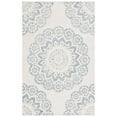 thumbnail image 1 of SAFAVIEH Blossom Brody Medallion Area Rug, Ivory/Blue, 4' x 6', 1 of 9