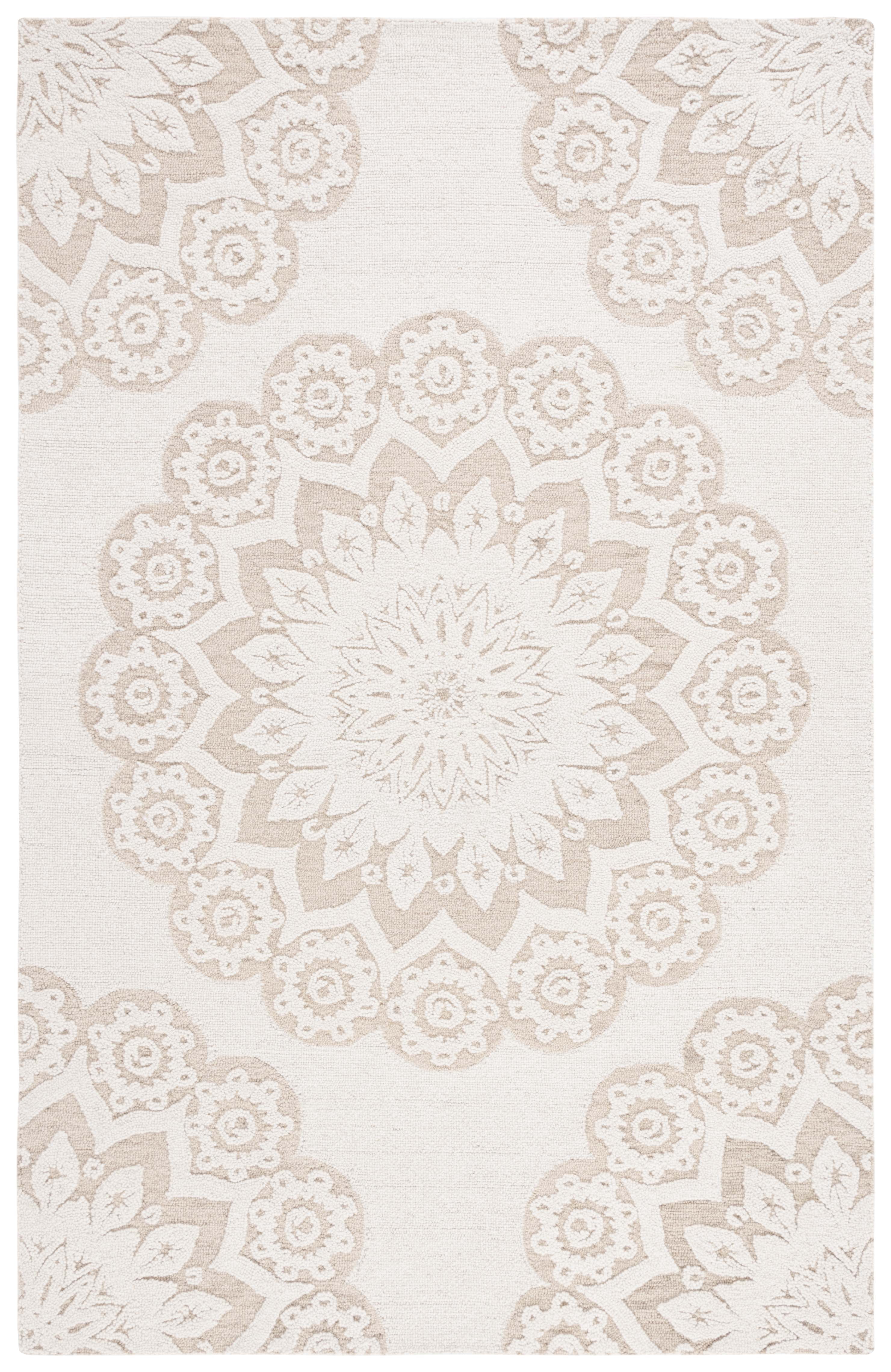 SAFAVIEH Blossom Brody Medallion Area Rug, Ivory/Light Brown, 5' x 8'