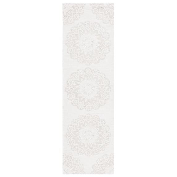 SAFAVIEH Blossom Brody Medallion Runner Rug, Ivory/Grey, 2'3" x 8'