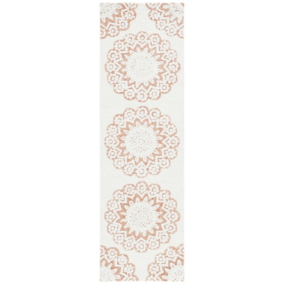 SAFAVIEH Blossom Brody Medallion Runner Rug, Ivory/Pink, 2'3" x 8'