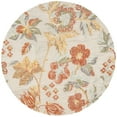 thumbnail image 1 of SAFAVIEH Blossom Caiden Floral Wool Area Rug, Grey/Red, 4' x 4' Round, 1 of 8