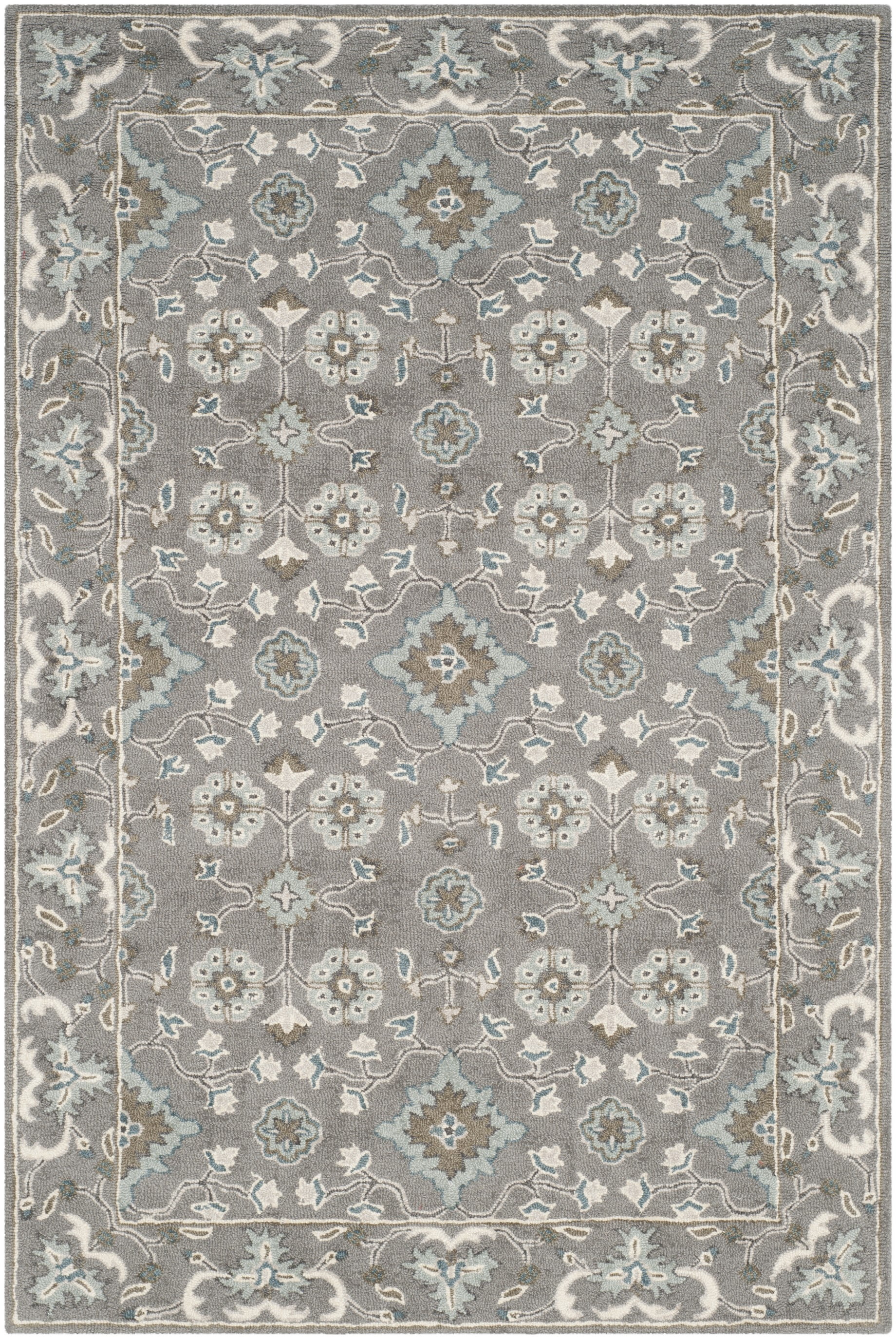 Gray Handmade Wool 4' x 6' Tufted Area Rug