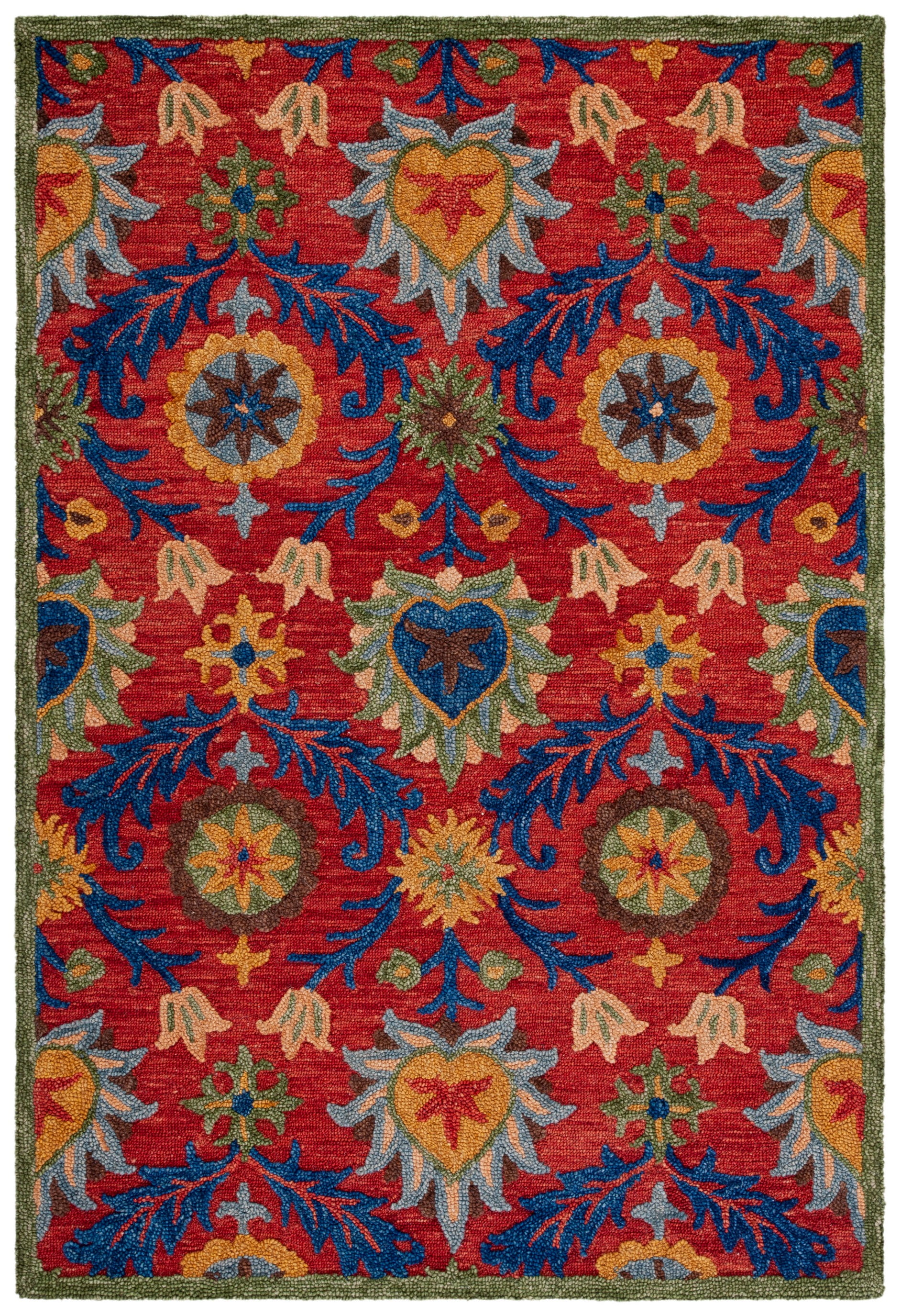 SAFAVIEH Blossom Cantor Floral Area Rug, Red/Blue, 5' x 8'