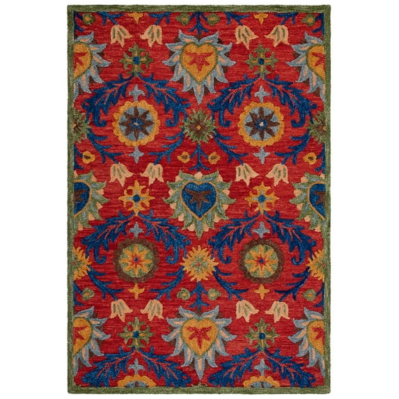 SAFAVIEH Blossom Cantor Floral Area Rug, Red/Blue, 5' x 8'
