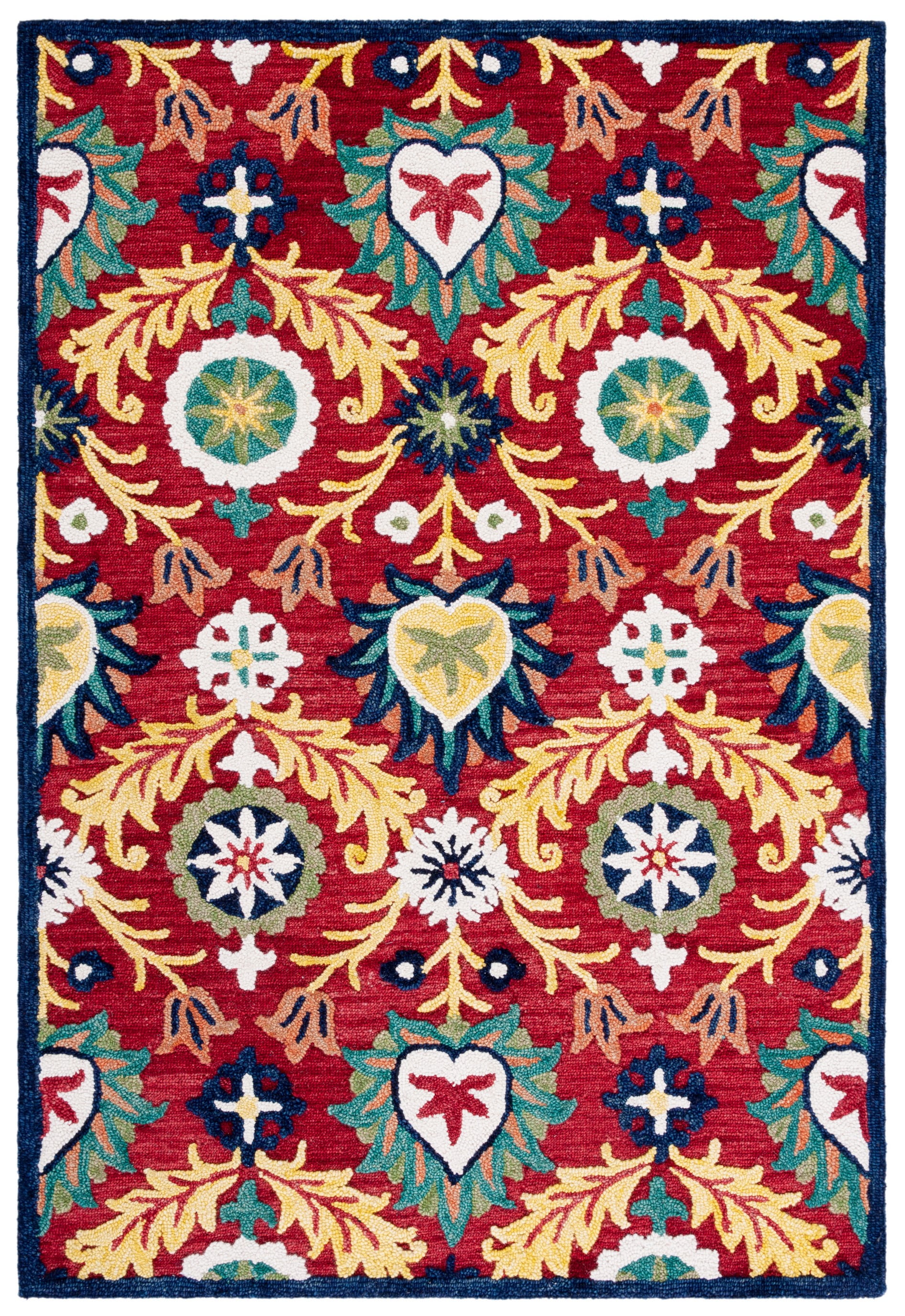 SAFAVIEH Blossom Cantor Floral Area Rug, Red/Yellow, 4' x 6'