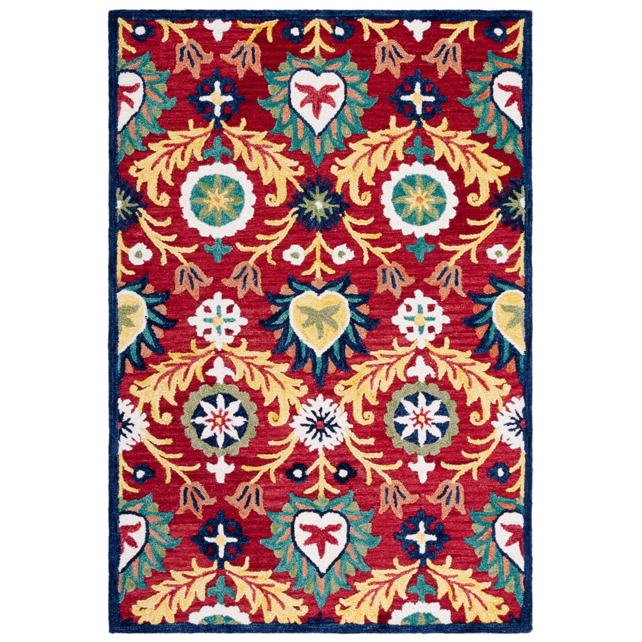 SAFAVIEH Blossom Cantor Floral Area Rug, Red/Yellow, 8' x 10'