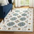 thumbnail image 1 of SAFAVIEH Blossom Chandler Floral Medallions Woo Area Rug, Blue/Ivory, 4' x 6', 1 of 7
