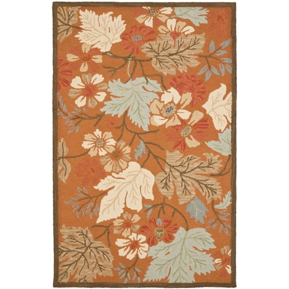 SAFAVIEH Blossom Charlotte Floral Area Rug, Rust/Multi, 5' x 8'