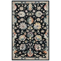 SAFAVIEH Blossom Cinaed Floral Area Rug, Black/Blue, 8' x 10'