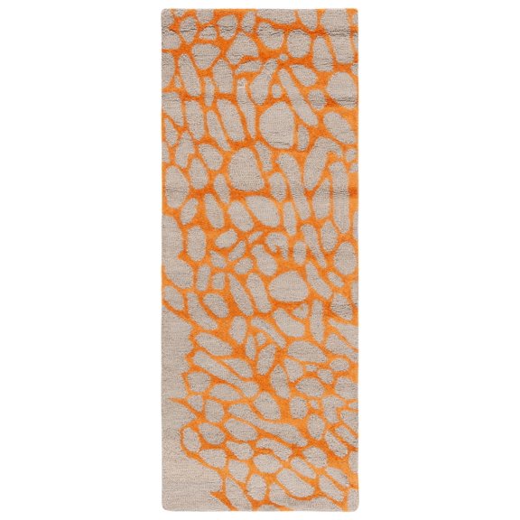 SAFAVIEH Blossom Clarence Abstract Runner Rug, Grey/Orange, 2'3" x 6'