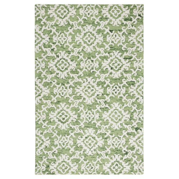 SAFAVIEH Blossom Cletus Damask Area Rug, Green/Ivory, 3' x 5'