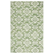 SAFAVIEH Blossom Cletus Geometric Wool Area Rug, Green/Ivory, 6' x 9'
