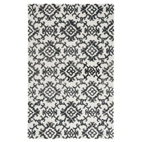 SAFAVIEH Blossom Cletus Geometric Wool Area Rug, Ivory/Black, 5' x 8'