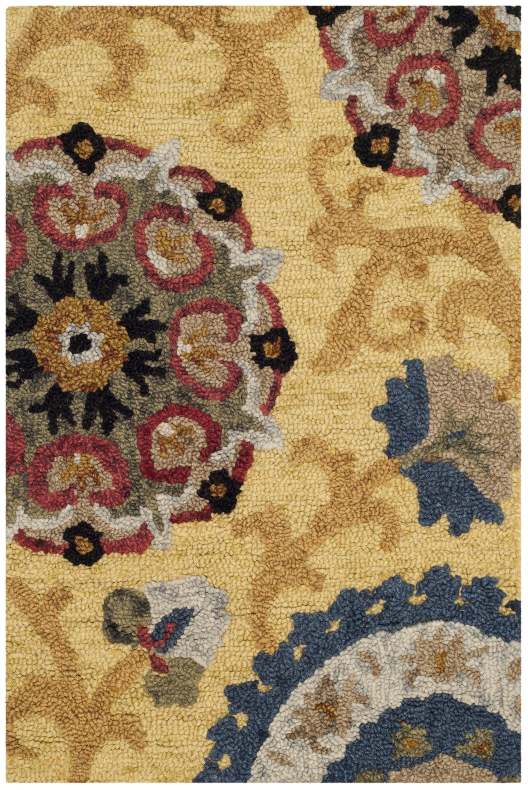 Blossom Gold and Multi Floral Wool Area Rug