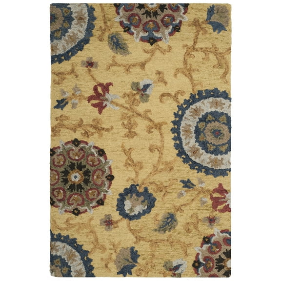 SAFAVIEH Blossom Danny Floral Wool Area Rug, Gold/Multi, 4' x 6'