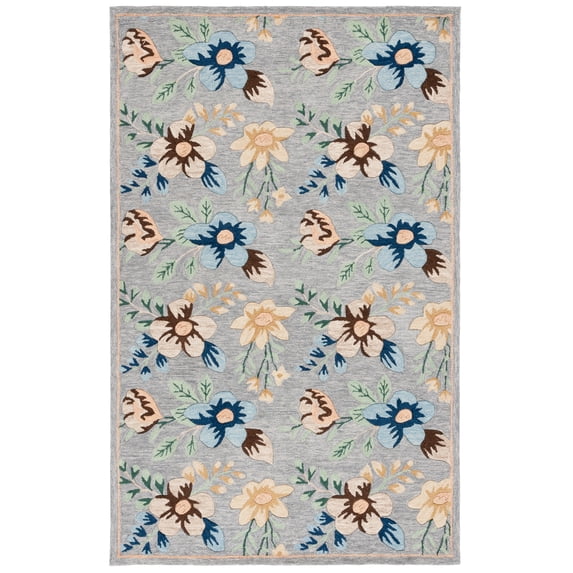 SAFAVIEH Blossom Derren Floral Area Rug, Gray/Blue, 4' x 6'