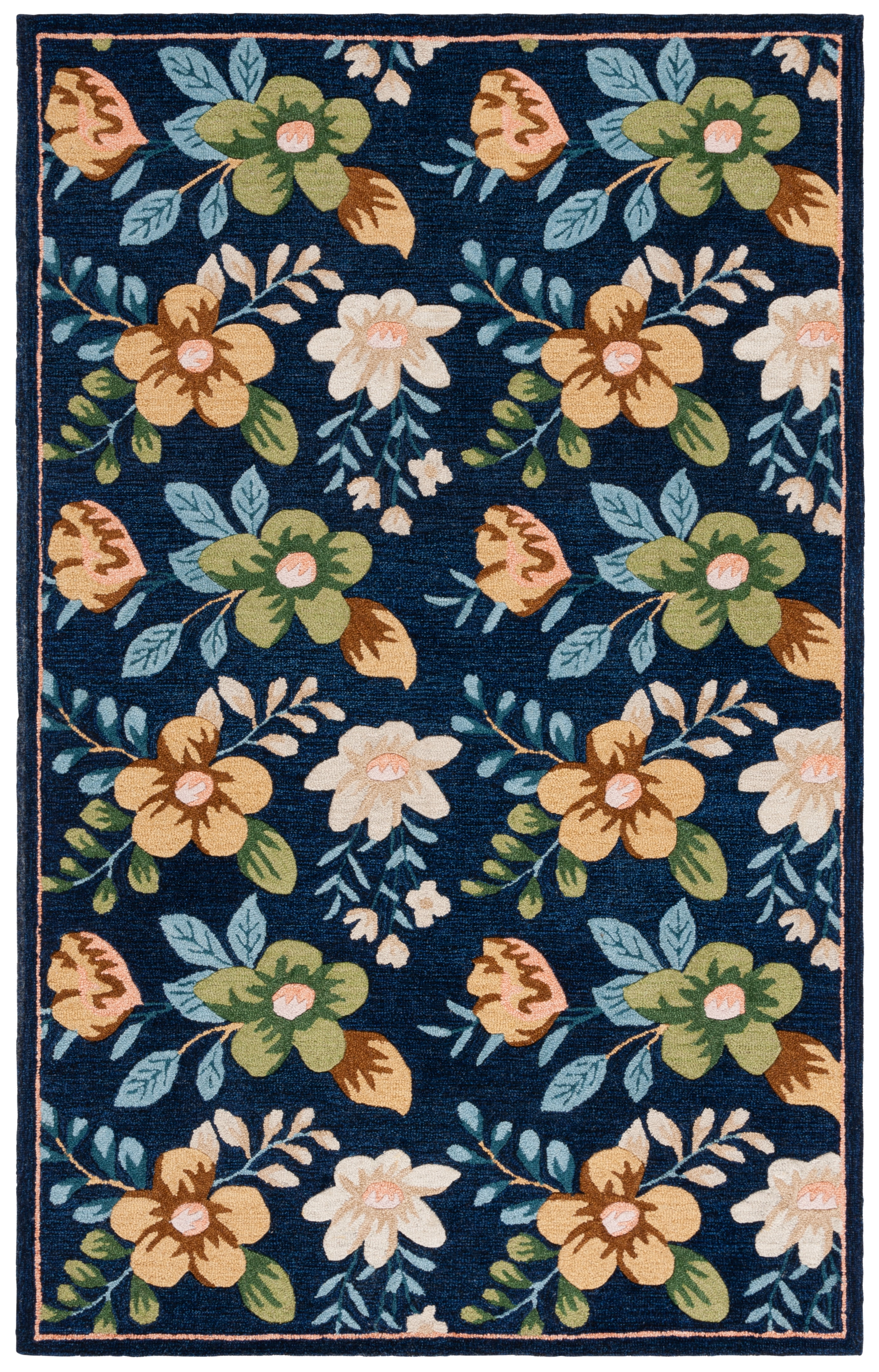SAFAVIEH Blossom Derren Floral Area Rug, Navy/Green, 4' x 6'