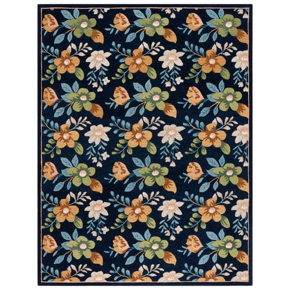 SAFAVIEH Blossom Derren Floral Area Rug, Navy/Green, 8' x 10'