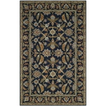 SAFAVIEH Blossom Elton Oriental Wool Area Rug, Navy, 6' x 6' Round