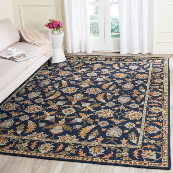 SAFAVIEH Blossom Elton Oriental Wool Area Rug, Navy, 8' x 10'