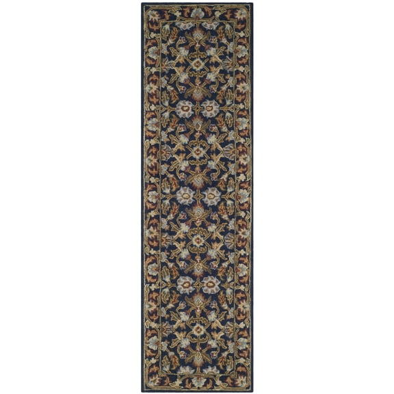 SAFAVIEH Blossom Elton Oriental Wool Runner Rug, Navy, 2'3" x 6'
