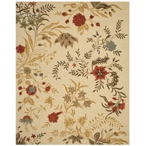 SAFAVIEH Blossom Emely Floral Flowers Wool Area Rug, Beige/Multi, 2' x 3'