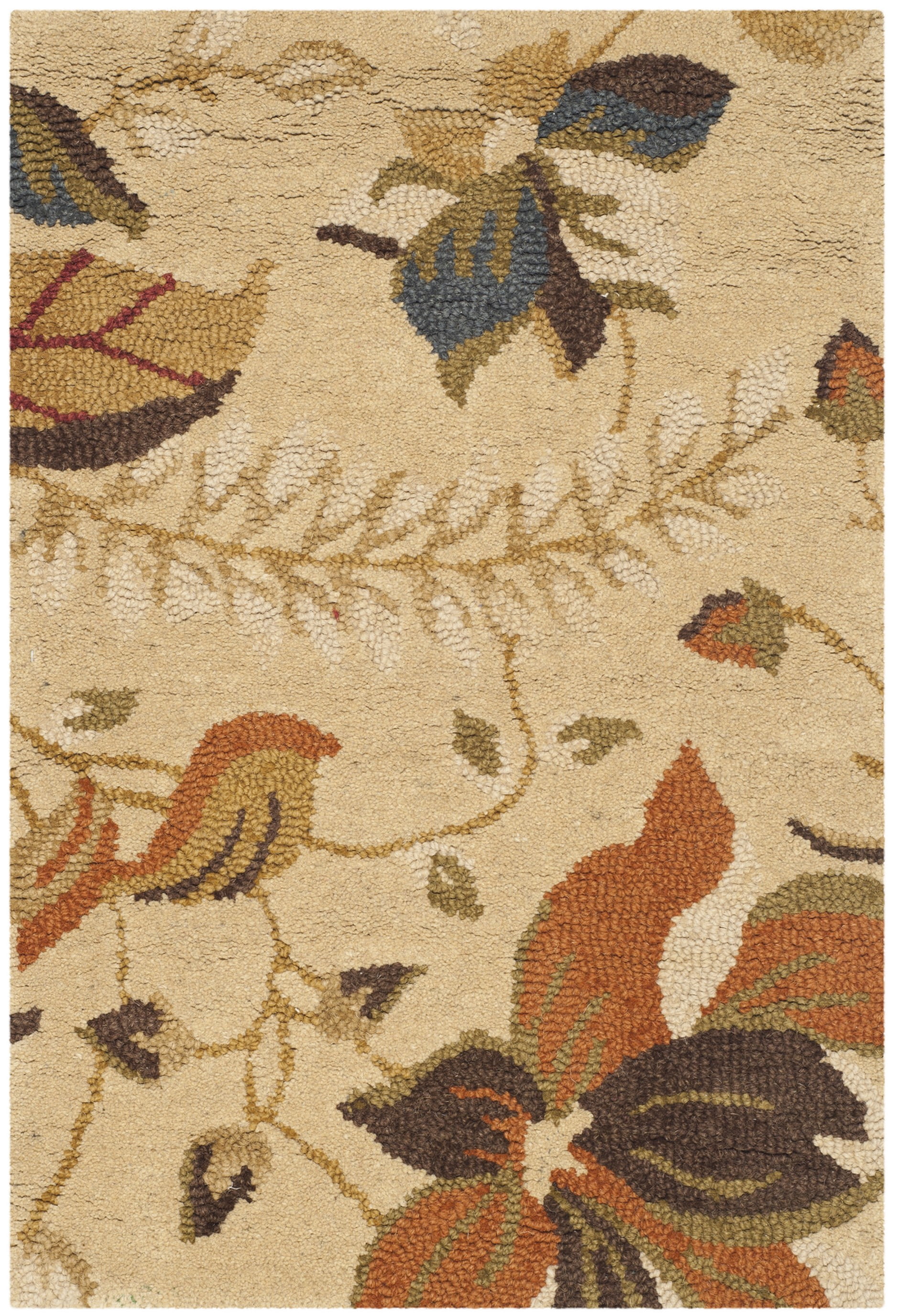 Blossom Beige/Multi Floral Wool Hand-Tufted Area Rug 2' x 3'