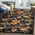 thumbnail image 1 of SAFAVIEH Blossom Evelyn Floral Flowers Wool Area Rug, Black/Multi, 8'9" x 12', 1 of 6