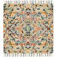 thumbnail image 1 of SAFAVIEH Blossom Everitt Floral Wool Fringed Area Rug, Blue/Multi, 6' x 6' Square, 1 of 7