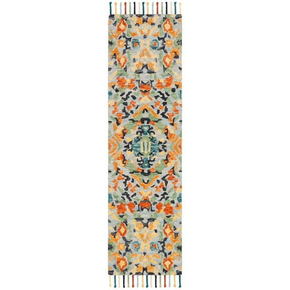 SAFAVIEH Blossom Everitt Floral Wool Runner Rug, Blue/Multi, 2'3" x 14'