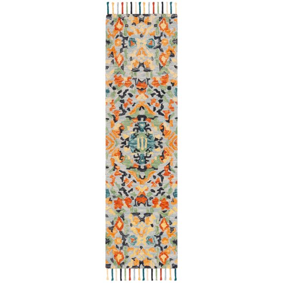 SAFAVIEH Blossom Everitt Floral Wool Runner Rug, Blue/Multi, 2'3" x 14'