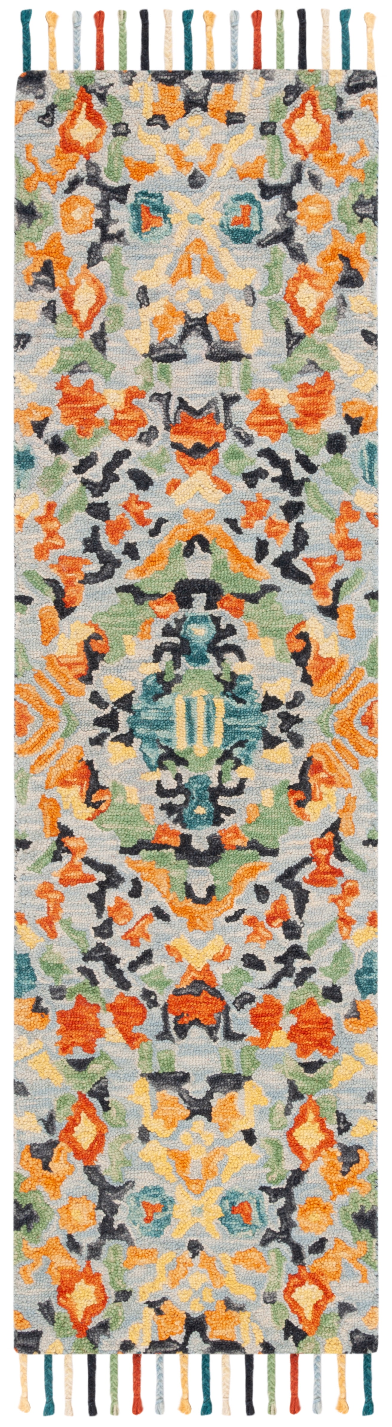 Blossom Blue Multicolor Handmade Wool Tufted Area Rug