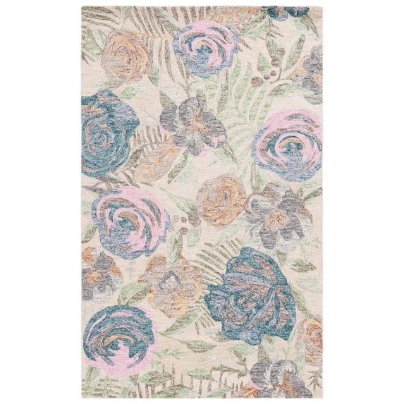 SAFAVIEH Blossom Fechin Floral Area Rug, Green/Pink, 3' x 5'