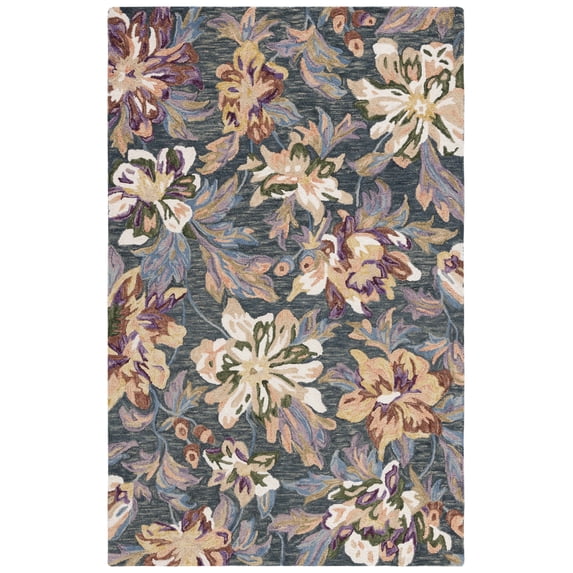 SAFAVIEH Blossom Fisher Floral Area Rug, Grey/Violet, 3' x 5'