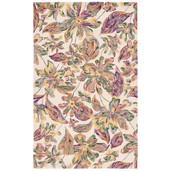 SAFAVIEH Blossom Fisher Floral Area Rug, Ivory/Plum, 8' x 10'