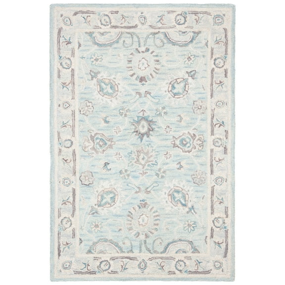 SAFAVIEH Blossom Fletcher Oriental Wool Area Rug, Grey/Multi, 4' x 6'