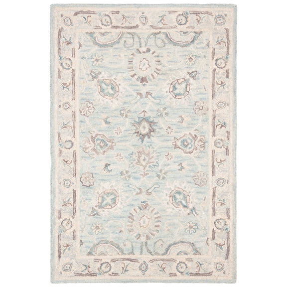 SAFAVIEH Blossom Fletcher Oriental Wool Area Rug, Grey/Multi, 5' x 8'
